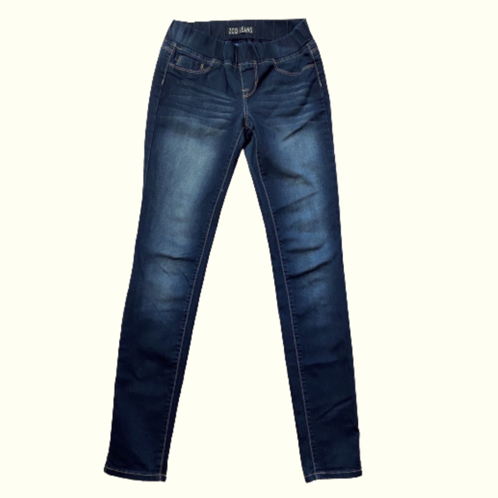 ZCO Skinny Jeans Size 1 Dark Blue with Light Blue Wash Juniors